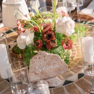 Travertine stone table numbers